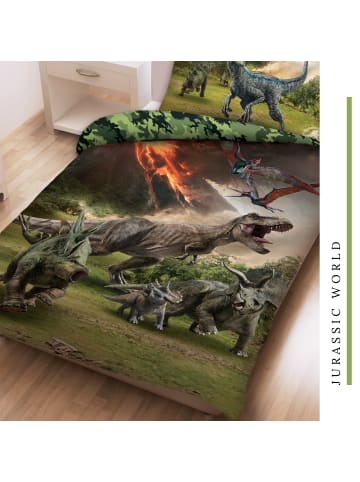 Jurassic World Kinder Bettwäsche-Set "Jurassic World - Dino/Dinosaurier" in Bunt