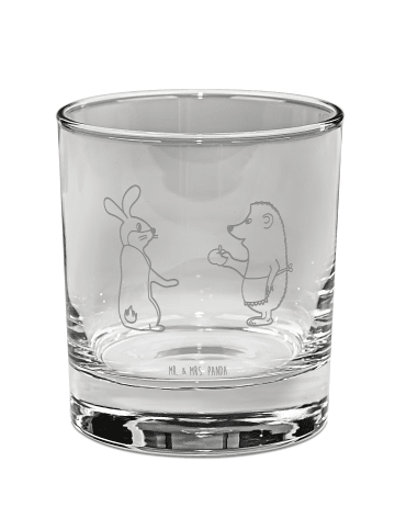 Mr. & Mrs. Panda Whiskey Glas Hase Igel ohne Spruch in Transparent