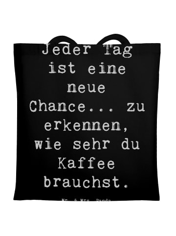 Mr. & Mrs. Panda Einkaufstasche Spruch Motivation und Kaffee mit... in Schwarz