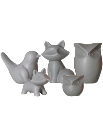 Ritzenhoff & Breker 5er Set Dekofiguren-Set Tiere Tiere grau in grau