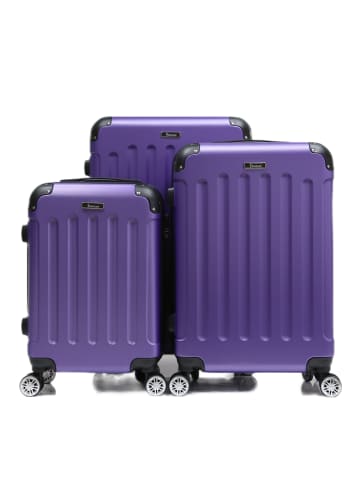 Cheffinger Reisekoffer Koffer 3 tlg Hartschale Trolley Set in Lila