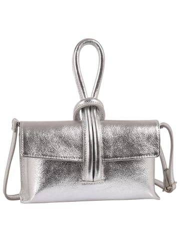 Toscanto Toscanto Abendtasche, Umhängetasche Leder silber ca. 23cm