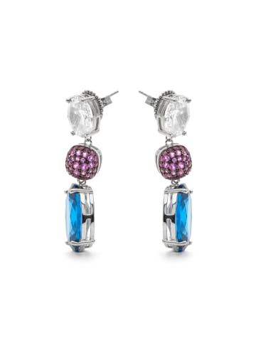 Luxenter Ohrringe aus 925er Sterlingsilber mit  Zirkonia-Steinen und Rhodium-Finish