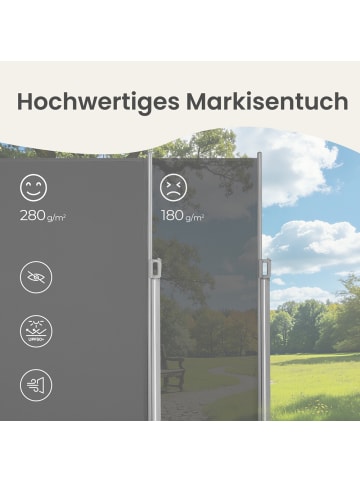 SONGMICS Seitenmarkise Sheld in Grau - (B)350 x (H)200 cm