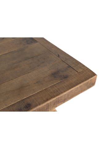 Giner y Colomer Quadratischer Couchtisch aus massivem Mangoholz, natürliches Finish in Brown