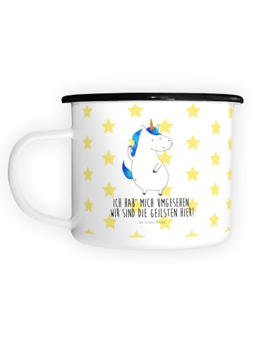 Mr. & Mrs. Panda Teetasse Einhorn Mann mit Spruch in Weiß