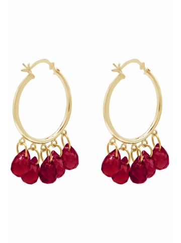 Gemshine Ohrringe Granat Tropfen in gold coloured