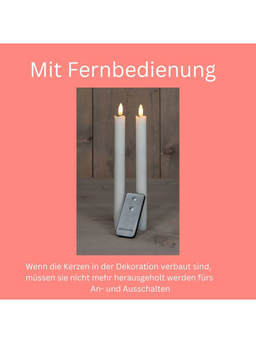 Novaliv Stabkerzen LED mit Timer WEISS 4 Stück WEISS indoor - 6 Stunden - ECHT in Weiß