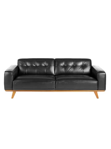 Angel Cerdá Chesterfield-Sofa 6031 in Walnussfurnier/Schwarz – (B)227 x (T)95 x (H)78 cm