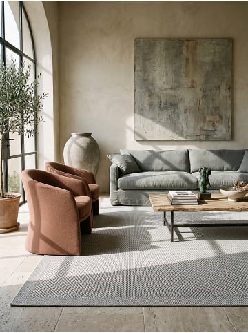 KADIMA DESIGN Flachwebteppich Uni robust flachgewebt pflegeleicht Wohnzimmer in Grau