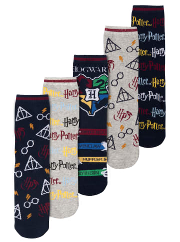 United Labels 5er Pack Harry Potter Socken Sneaker 40-45 in Mehrfarbig