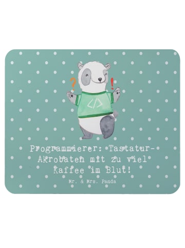 Mr. & Mrs. Panda Mauspad Programmierer Kaffeeheld mit Spruch in Meeresbrise