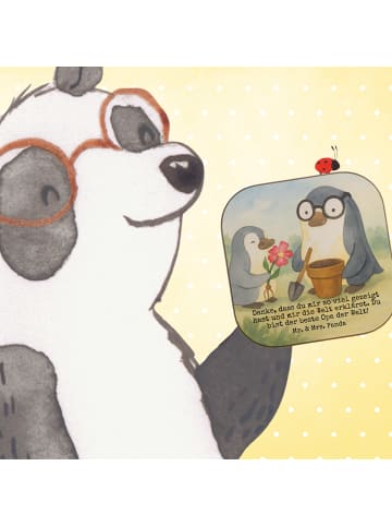 Mr. & Mrs. Panda Tischschoner Pinguin Opa Blumen pflanzen Design... in Weiß