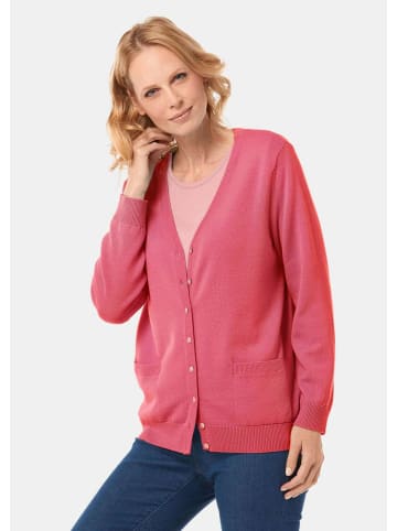 GOLDNER Kurzgröße:  Strickjacke in pink