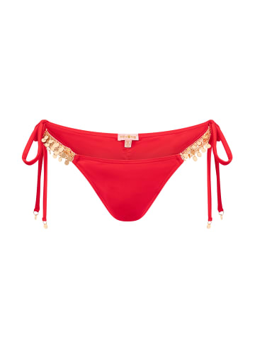 Moda Minx Bikini Hose Alicia Coin Tie Side in rot