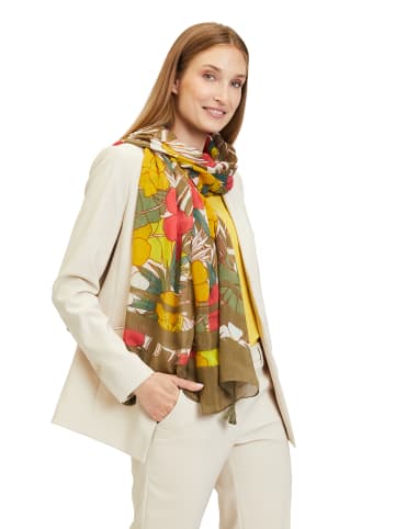 Betty Barclay Sommerschal mit Aufdruck in Khaki/Yellow