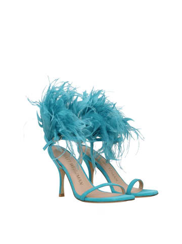Stuart Weitzman Grün Leder Stiletto Absatz Sandalen