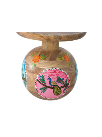 Giner y Colomer Beistelltisch aus Mangoholz und handbemalten Details in Multicolored