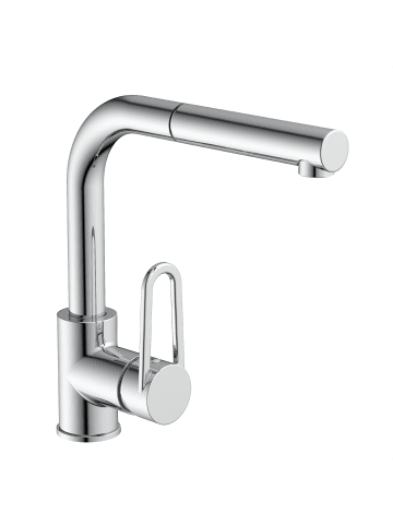 Franz Joseph Schütte DESIGN RING Spültischarmatur, Chrom, mit herausziehbarem Auslauf