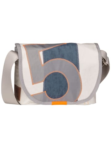 360 grad Umhängetasche Perle in Weiß/Streifen Blau/Zahl Hellgr