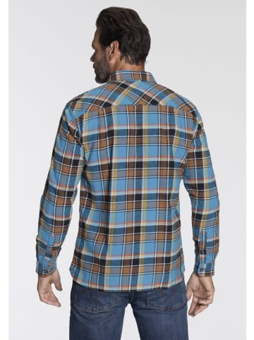 Man's World Flanellhemd in blau braun