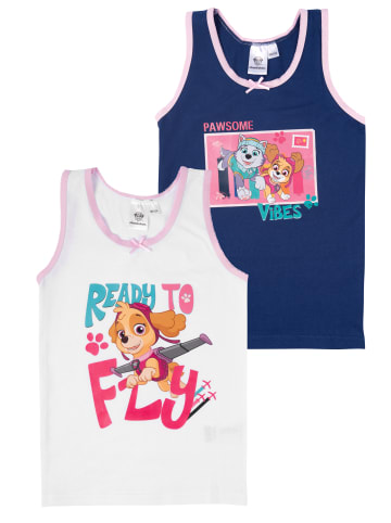 Paw Patrol 2er Pack Paw Patrol Unterhemd Tank Top Hemdchen Unterwäsche in blau/weiß