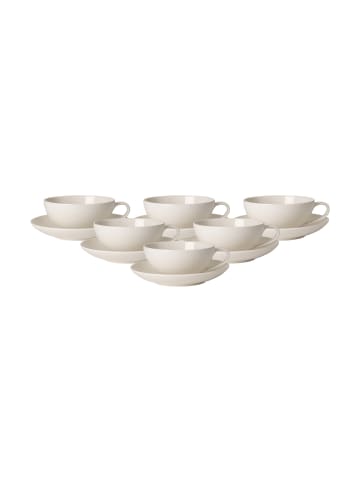 Villeroy & Boch 6er Set Teetassen mit Untertassen For Me in 110 ml in weiß