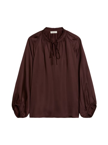 Satin-Boho-Bluse relaxed in Black Cherry