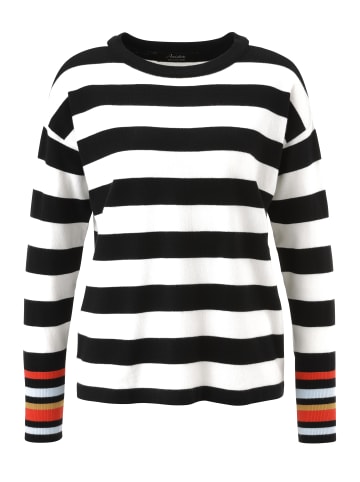 Aniston SELECTED Strickpullover in schwarz-wollweiß-rot-camel-hellblau