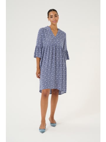Kaffe Kleid KAlauren A-shape in Blue/Chalk Flower Print