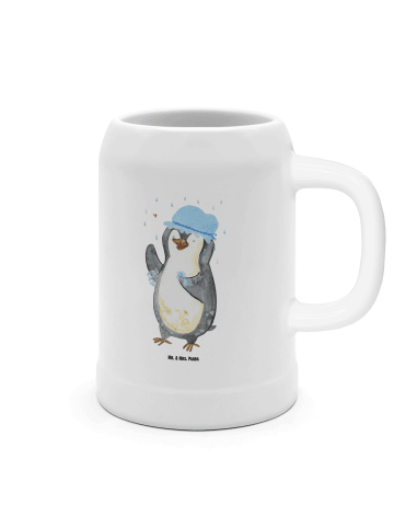 Mr. & Mrs. Panda Bierkrug Pinguin Duschen ohne Spruch in Weiß