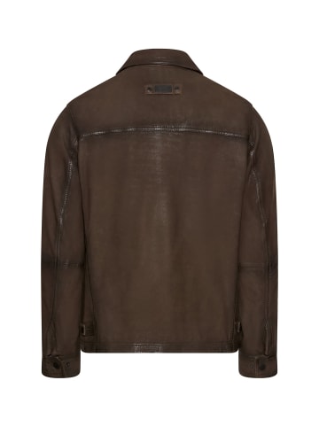 Camel Active Lederjacke mit Innentaschen in Braun