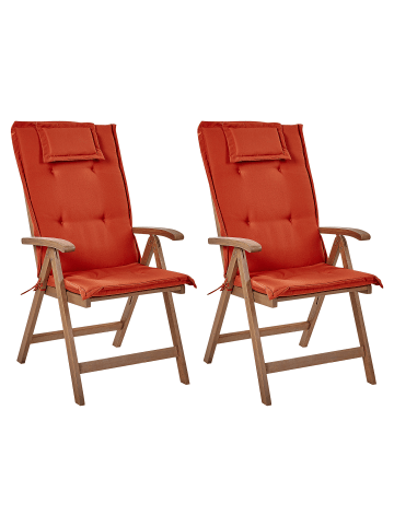 Beliani 4er-Set Sessel AMANTEA in Braun/Rot