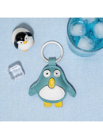 Yalion Leder Schlüsselanhänger Pinguin Schlüsseltasche Schlüsselbund niedlich