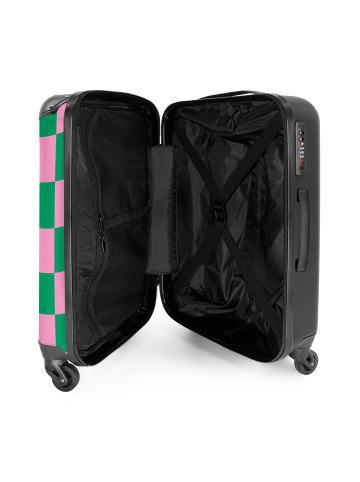 NoBoringSuitCases Suitcase, Koffer, Reisekoffer Quadrate rosa grün