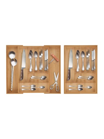 relaxdays Besteckkasten in Natur- (B)56 x (H)6 x (T)50 cm
