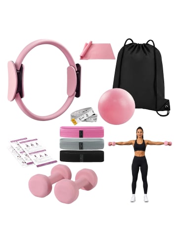 relaxdays 11-tlg. Pilates Set in Pink