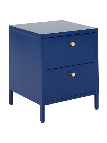 Beliani Nachttisch KYLEA in Blau/Gold - (W) 43 x (H) 55 x (L) 40 cm