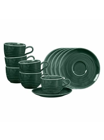 Seltmann Weiden 6er Set Kaffeetassen mit Untertassen Terra 260 ml in Moosgrün