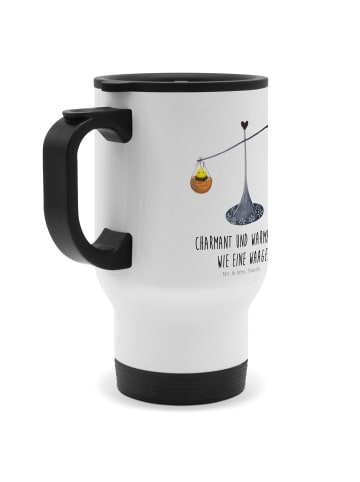 Mr. & Mrs. Panda Kaffeebecher Sternzeichen Waage mit Spruch in Weiß