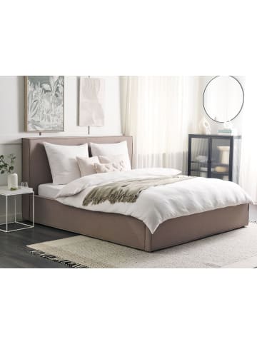 Beliani Doppelbett MOISSAC in Beige/Schwarz - (W) 197 x (H) 108 x (L) 224 cm