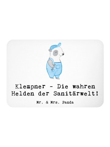 Mr. & Mrs. Panda Magnet Klempner Helden mit Spruch in Weiß
