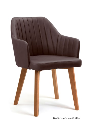 58 aufm Kessel ARMLEHNSTUHL (4er-Set) Dasi 58x81x60 Eiche geölt/Braun