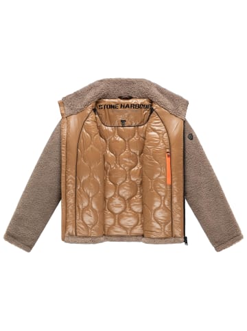 STONE HARBOUR Plüschjacke Sorees XX in Dark Taupe