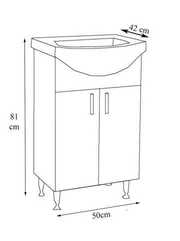 ebuy24 Waschbeckenunterschrank LisaloM Weiß 55 x 45 cm