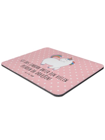 Mr. & Mrs. Panda Mousepad Einhorn Stolzieren mit Spruch in Rot Pastell