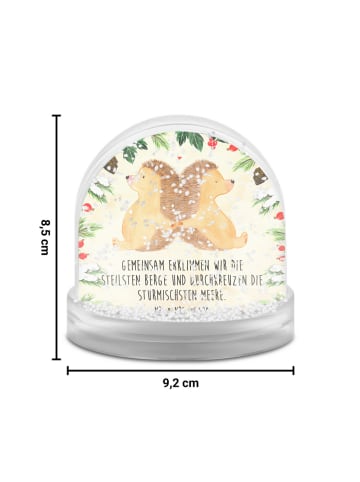 Mr. & Mrs. Panda Schneekugel Weihnachten Igel händchenhaltend mi... in Naturpapier