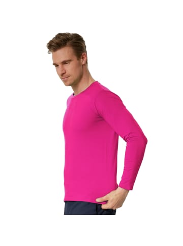 tectake Einfarbiges Langarm-Shirt für Männer, pink