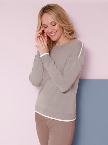 Sieh an! Langarm-Pullover in taupe-ecru