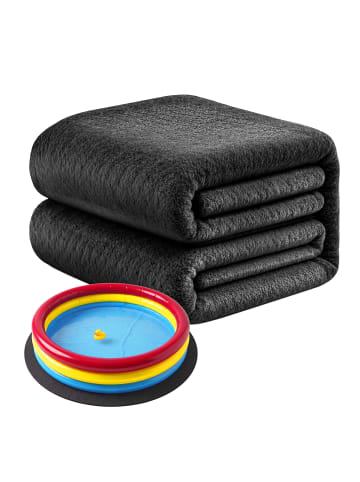 relaxdays Poolunterlage in Schwarz - Ø 2 m
